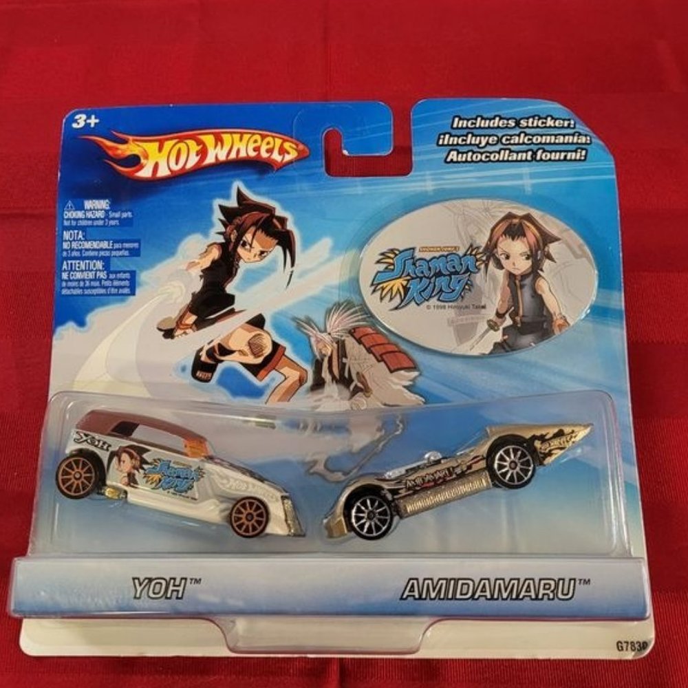 2004 HOT WHEELS SHAMAN KING, YOH VS AMIDAMARU CARS, MINT IN THE PACKAGE!!!